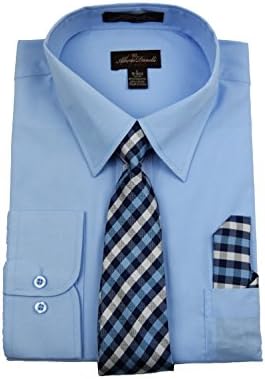 סט חולצה ועניבה לגברים של אלברטו דנלי, חולצות שמלה לגברים, כפתור שרוול ארוך למטה, מידות גדולות וגבוהות