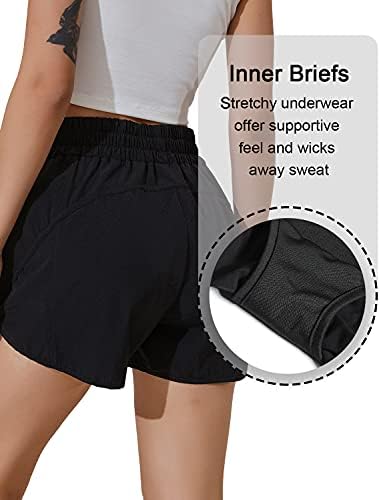 מכנסיים קצרים לנשים BMJL לנשים אלסטיים מותניים גבוהים מכנסיים קצרים בכיס ספורטיבי מכנסיים קצרים מהיר