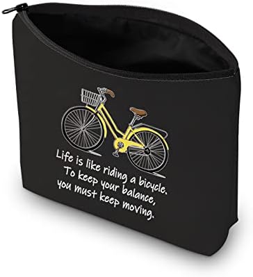 MBMSO מתנות אופניים שקית קוסמטיקה תיק איפור אופניים חיים הם כמו לרכוב על רוכס רוכסן אופניים מתנות לרוכבי