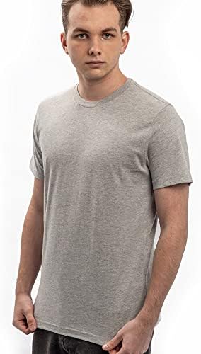 שוהל חולצות טי מוצקות לגברים-צוואר צוות כותנה טהור, מולטיפאק