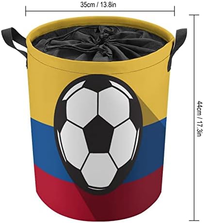 קולומביה כדורגל כדורגל דגל סלי כביסה עם ידיות עמיד למים מתקפל שרוך עגול בגדי צידניות אחסון ארגונית