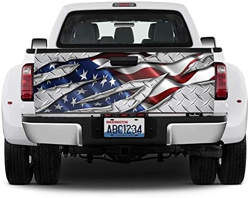 Oasisdream American Flag American Truck Tailbate מדבקות מדבקות עוטף קישוט פטריוטי הדפס בהבחנה גבוהה
