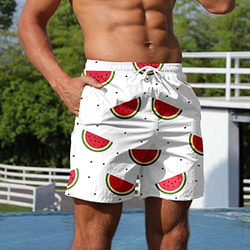 מכנסיים קצרים של לוח ההוואי של ZDDO, גזעי שחייה נושמים בקיץ פירות הוואי פירות הדפס מכנסי חוף מזדמנים