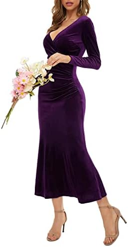 שמלת חג של נשים לנשים לנשים לנשים אורח אורח אופנה אופנה מזדמנת שרוול ארוך או צוואר שמלות מידי