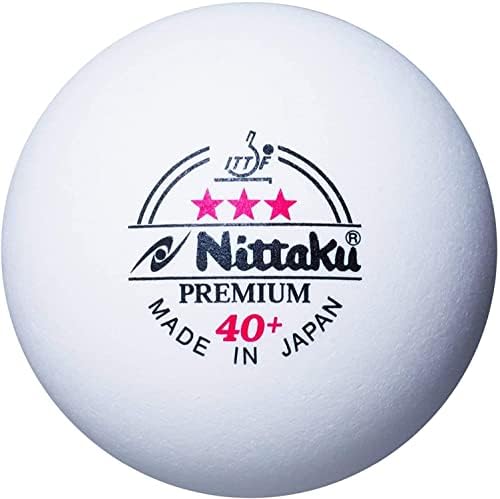NITAKU NB-1300 כדור טניס שולחן טרימיום לשלושה כוכבים, כדור מוסמך נוקשה, פלסטיק, חבילה של 3, לבן, 1.6
