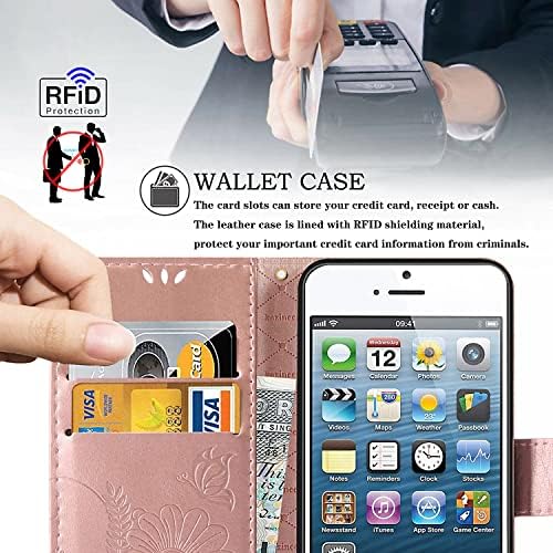 נרתיק טלפון לכיסוי ארנק עור של קזינר לאייפון 5 / אייפון 5, עם חריצים למחזיקי כרטיסים חוסמים