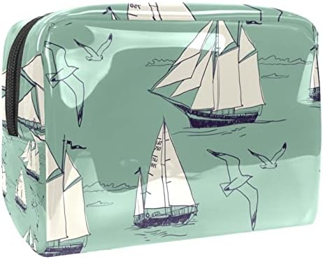 תיקי קוסמטיקה של Tbouobt תיקי איפור לנשים, שקיות נסיעות איפור קטנות, ספינת שיט וינטג '
