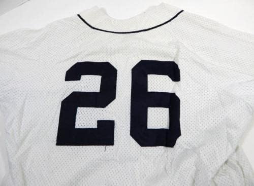 1989-91 דטרויט טייגרס פרנק טנאנה 26 משחק השתמש בתרגול חבטות גופיות לבנות - משחק גופיות MLB משומשות