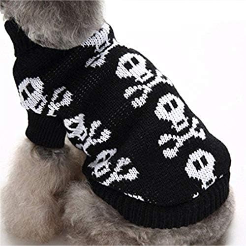 S Sweal Sweater Sweater Sweater Sweater Bhalloweend בגדי חיות מחמד רכים בגדי כלב נוחים - שחור, xxl