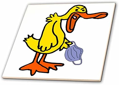 3 ורוד חמוד מצחיק ברווז כועס מחזיק מסיכת פנים קריקטורה-אריחים