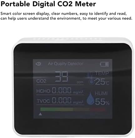 לוקיג שיתוף נייד2 פחמן דו חמצני גלאי, 3 ב 1 פחמן דו חמצני טמפרטורת לחות דיגיטלי אוויר באיכות צג עם צבע