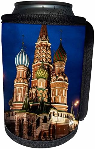 3DROSE RUSSIA, מוסקבה. קתדרלת בזילס הקדוש מוארת בלילה. - יכול לעטוף בקבוקים קירור יותר