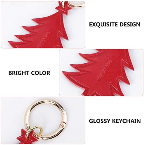 חג המולד ירוק חג המולד עץ מחזיק מפתחות קריקטורה עור מחזיק מפתחות חג מפתח תליון יצירתי מפתח טבעת