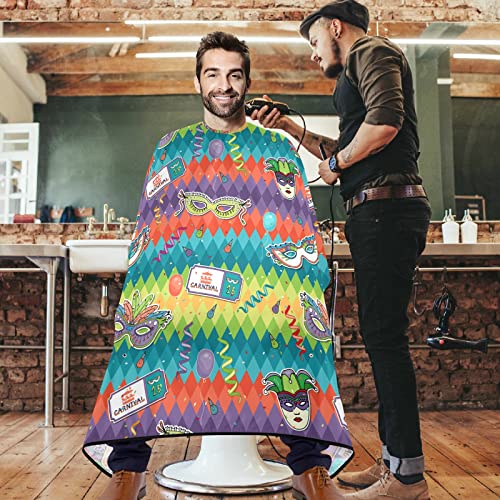 Visesunny Barber CAPE צבעוני קרנבל גיאומטרי שיער פוליאסטר חיתוך סלון קייפ סינר אנטי-סטטי תספור