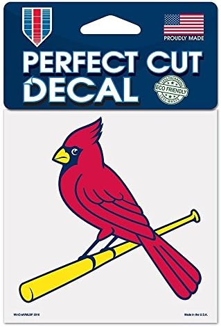 Wincraft MLB St. Louis Cardinals 93898010 מדבקות צבע מושלמות, 4 x 4, שחור
