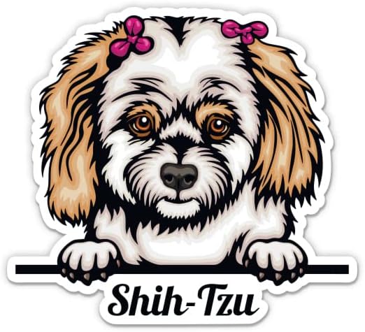 מדבקה של Shih Tzu - מדבקת מחשב נייד 3 אינץ ' - ויניל אטום למים לרכב, טלפון, בקבוק מים - מדבקות כלב שין