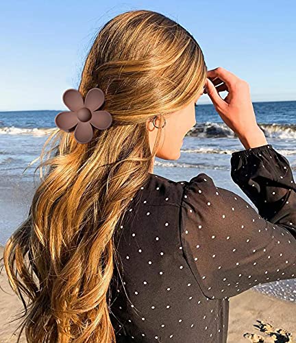 8 יחידות אקריליק פרח שיער טופר קליפים עבור נשים החלקה פסטל פרחוני בצורת שיער לתפוס סיכות חזק להחזיק