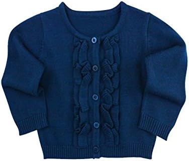 Rufflebutts® בנות תינוקות/פעוטות פרועות שרוול ארוך סוודר קרדיגן סוודר