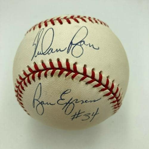 נולן ראיין חתם על בייסבול בייסבול סטטוס בכתובת כבד JSA COA - כדורי בייסבול חתימה