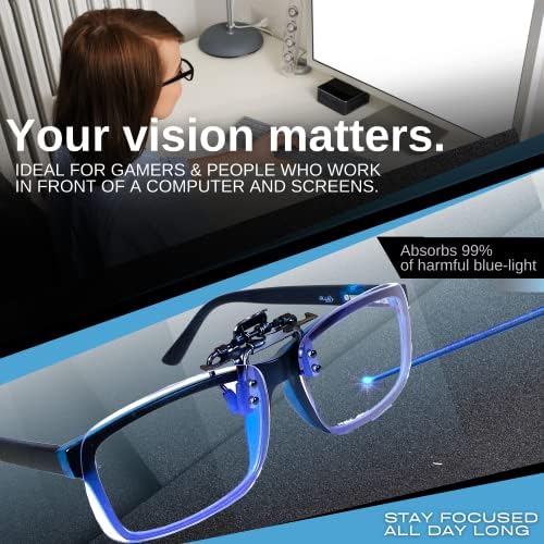 כחול אור חסימת קליפ על משקפיים להעיף למעלה מחשב משחקי משקפיים קליפ על למנוע דיגיטלי עיני מתח עייפות