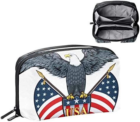 אמריקאי דגל עם מחוספס גראנג במצוקה מרקם אלקטרוני ארגונית, עמיד הלם תיק נשיאה מגן מקרה, קטן נסיעות כבל